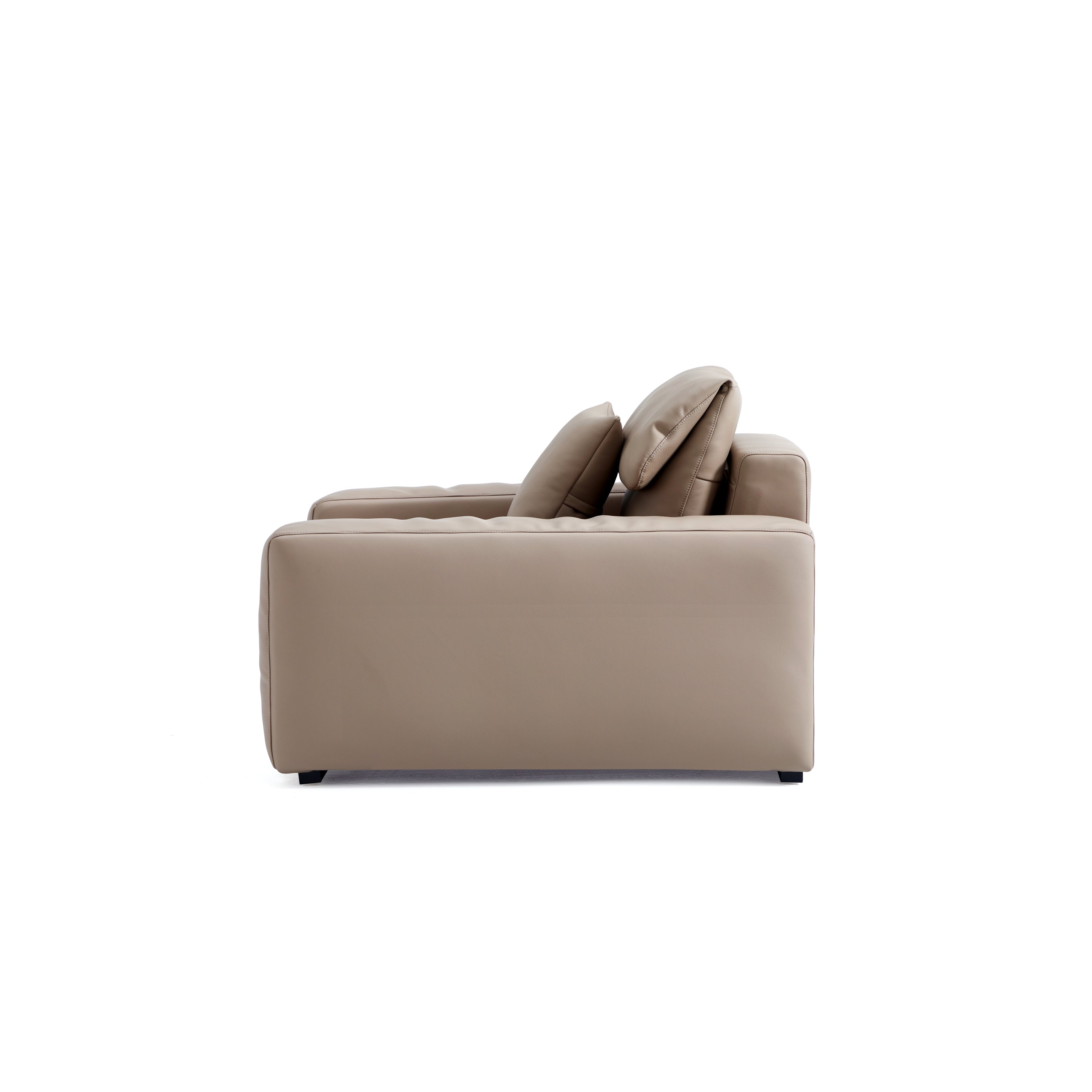 Chestnut Khaki Leather Armchair