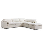 Canapé sectionnel et pouf Tender Wabi-Sabi blanc en forme de L