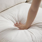 Canapé d'angle en U gris tendre Wabi-Sabi avec extrémités ouvertes