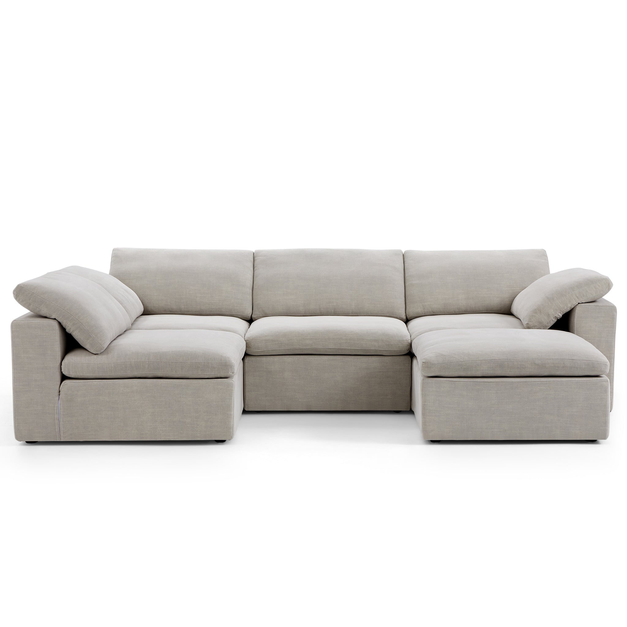 Canapé sectionnel et pouf en L Tender Wabi-Sabi gris