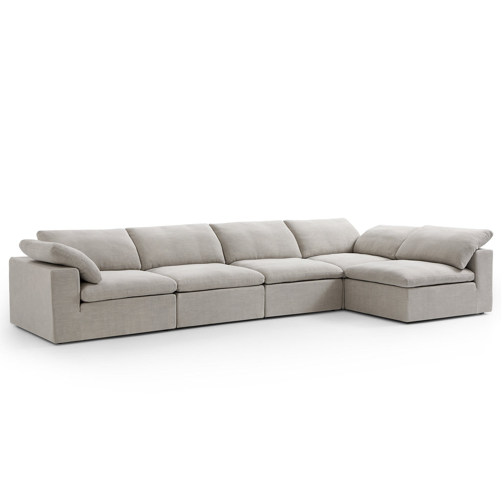 Canapé d'angle en L Tender Wabi-Sabi gris