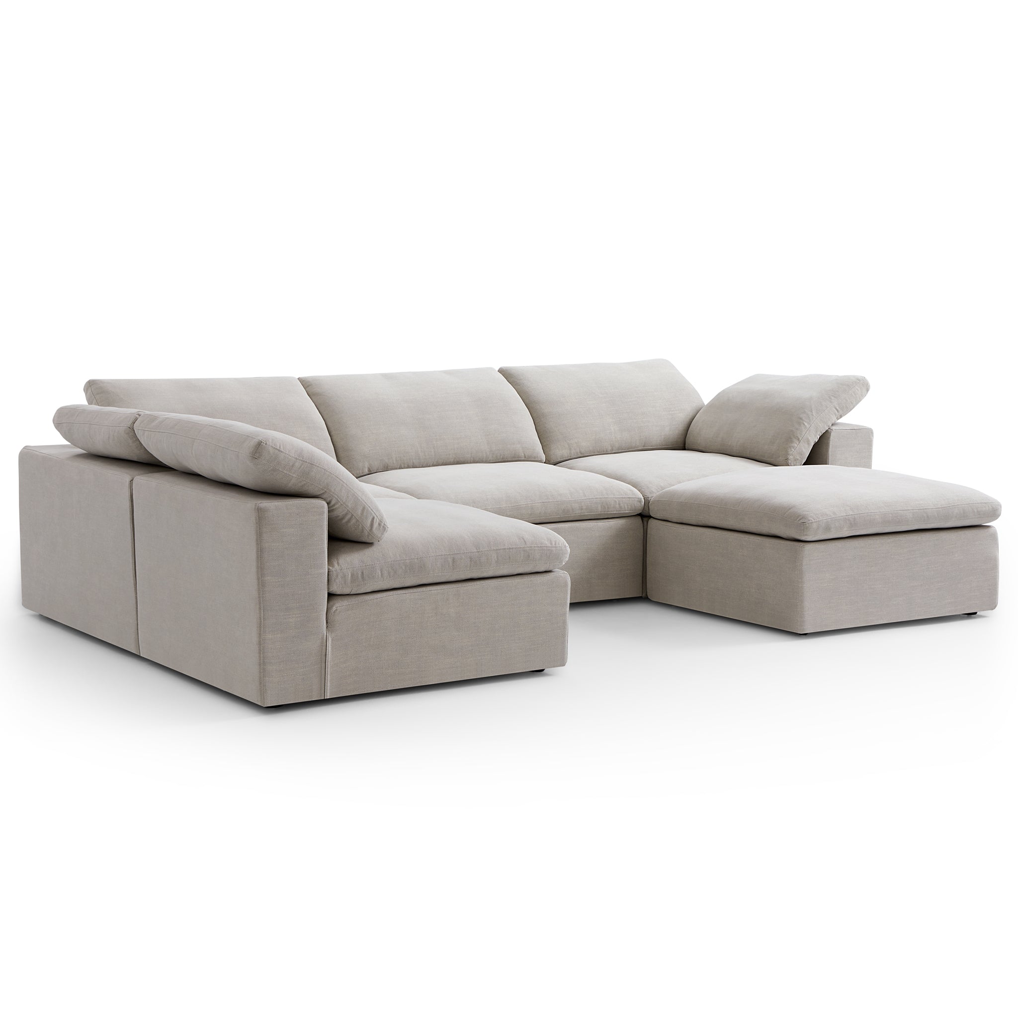 Canapé sectionnel et pouf en L Tender Wabi-Sabi gris