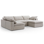 Canapé sectionnel et pouf Tender Wabi-Sabi blanc en forme de L