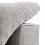 Canapé d'angle en U gris tendre Wabi-Sabi avec extrémités ouvertes