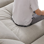 Canapé sectionnel et pouf Tender Wabi-Sabi blanc en forme de L