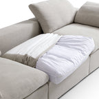 Canapé sectionnel et pouf Tender Wabi-Sabi blanc en forme de L