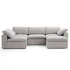 Canapé sectionnel et pouf en L Tender Wabi-Sabi gris