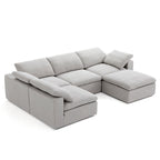 Canapé sectionnel et pouf en L Tender Wabi-Sabi gris