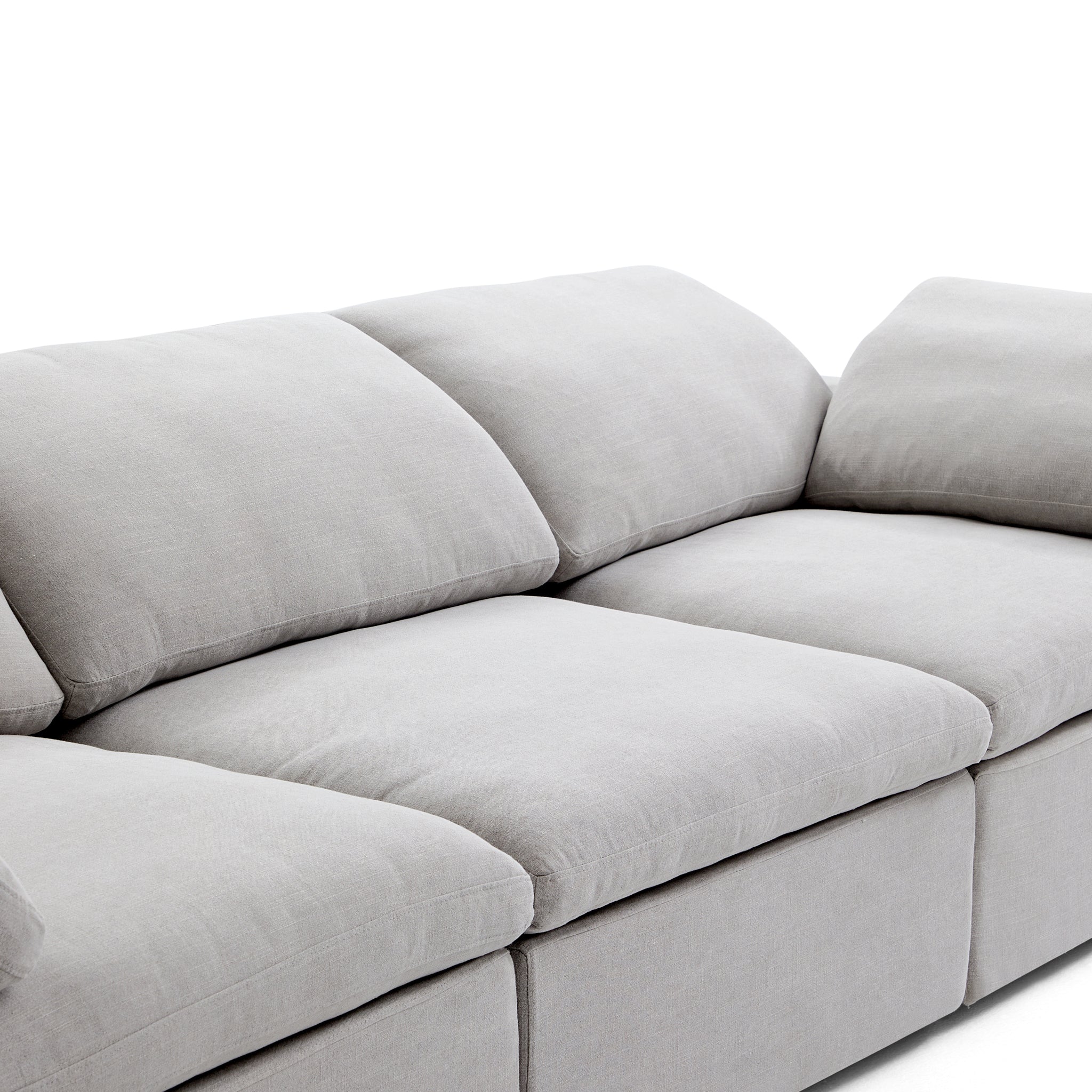 Canapé sectionnel et pouf en L Tender Wabi-Sabi gris