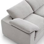 Canapé sectionnel et pouf Tender Wabi-Sabi blanc en forme de L