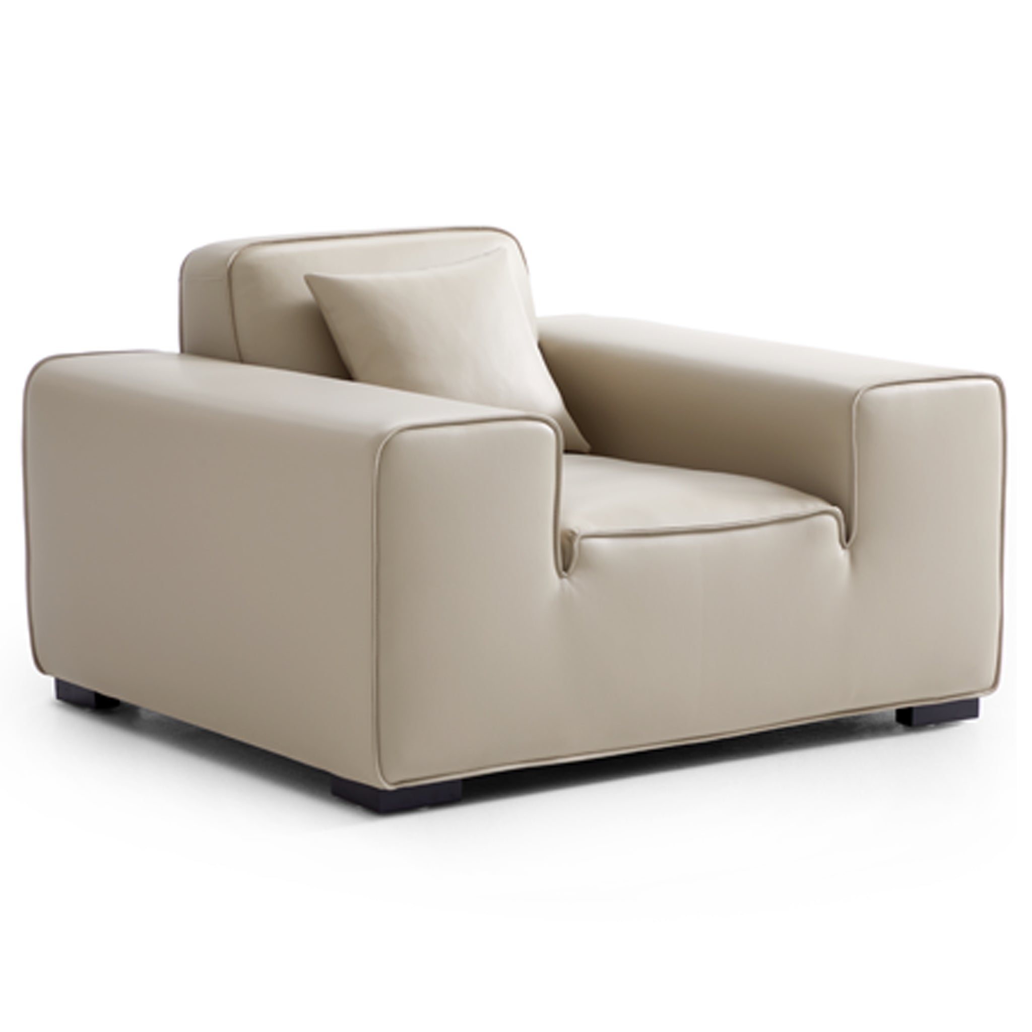 Domus Modular Beige Leather Sofa Set