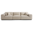 Domus Modular Beige Leather Sofa Set