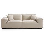 Domus Modular Beige Leather Sofa Set