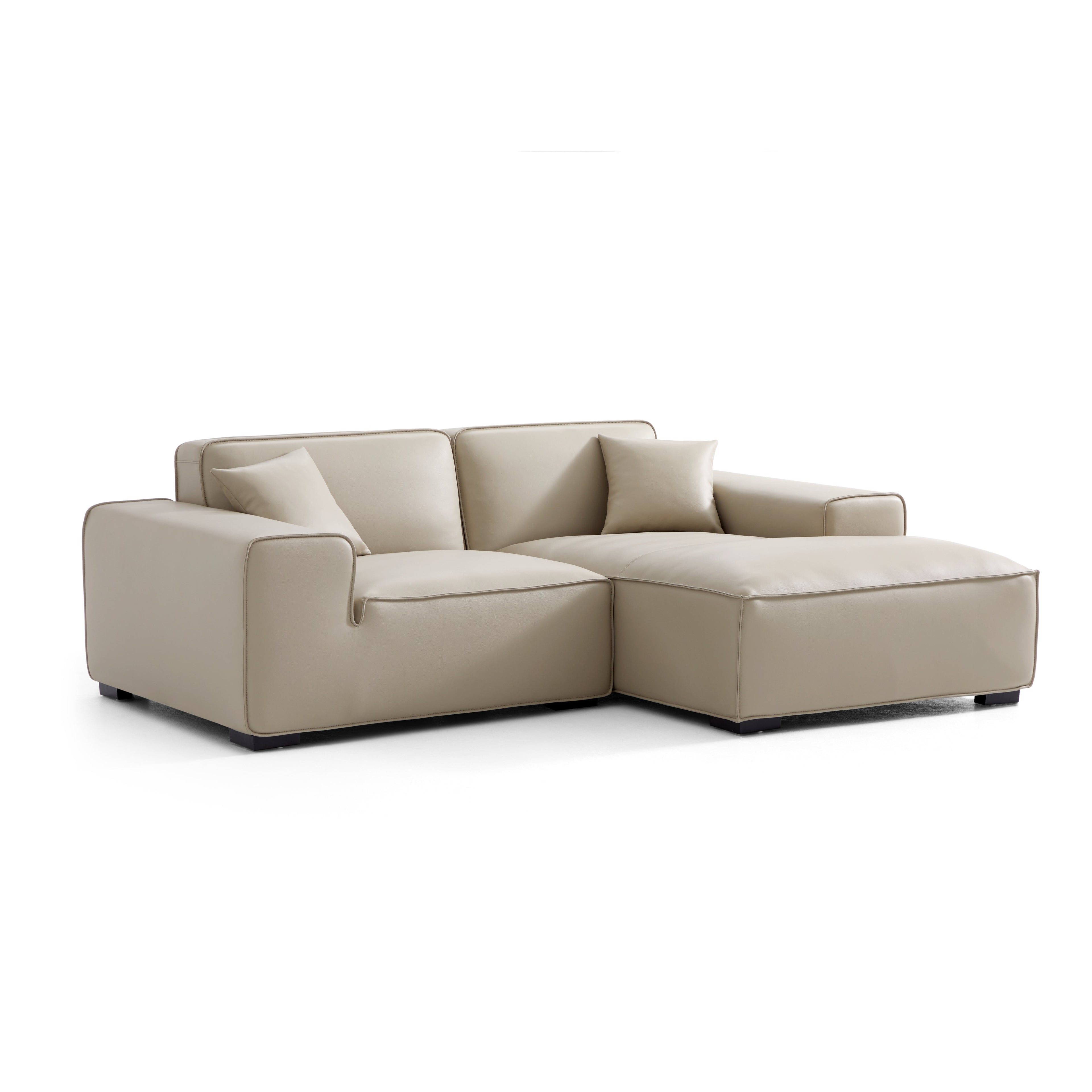 Domus Modular Black Leather Sectional Sofa