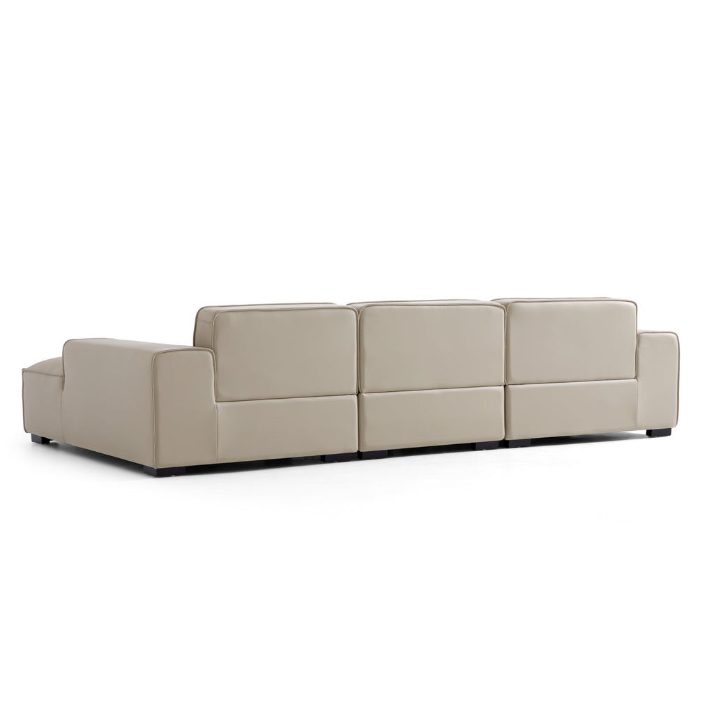 Domus Modular Black Leather Sectional Sofa