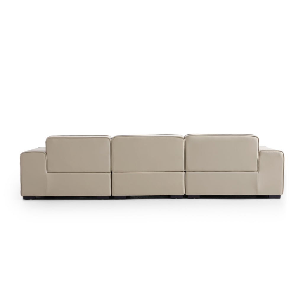 Domus Modular Black Leather Sectional Sofa