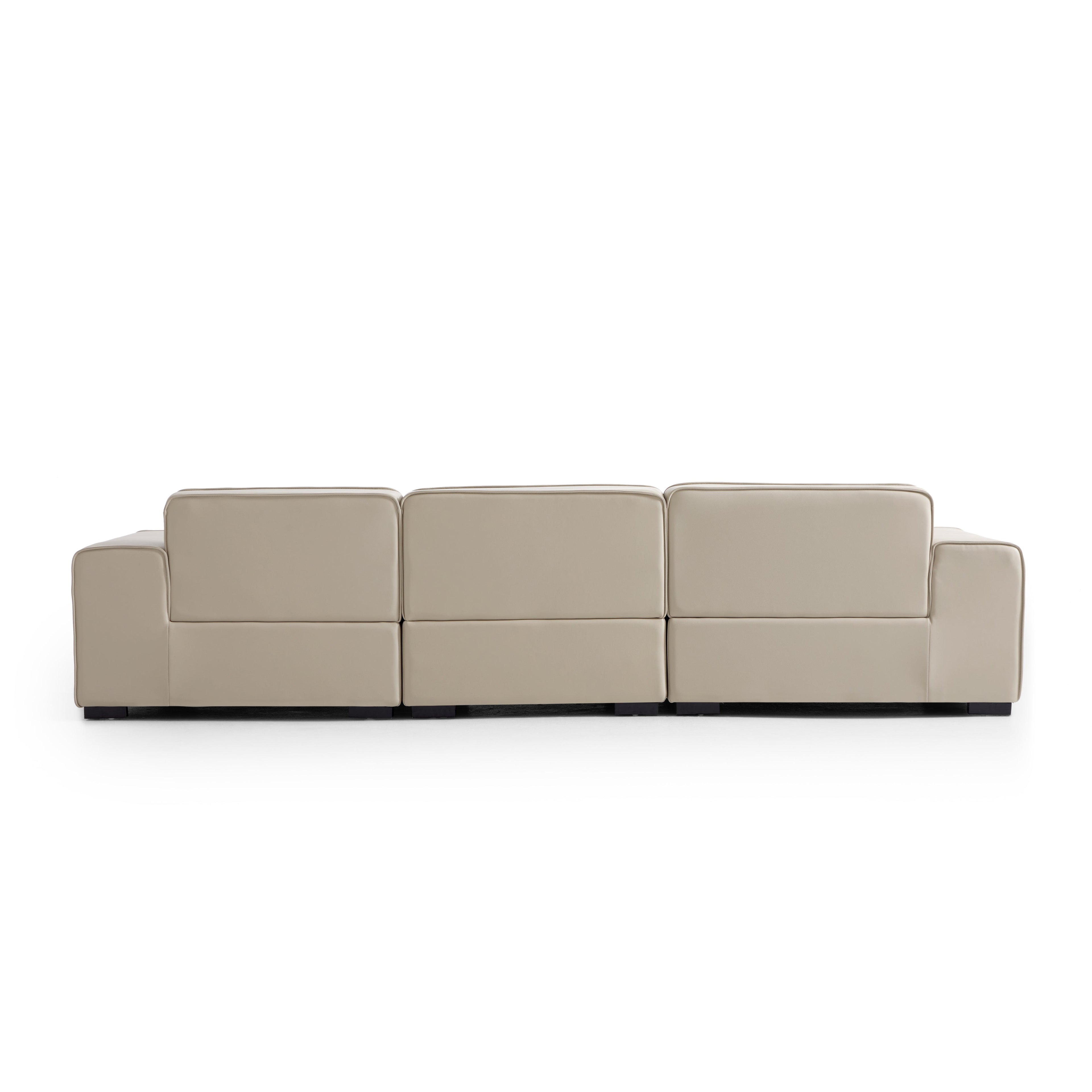 Domus Modular Black Leather Sectional Sofa