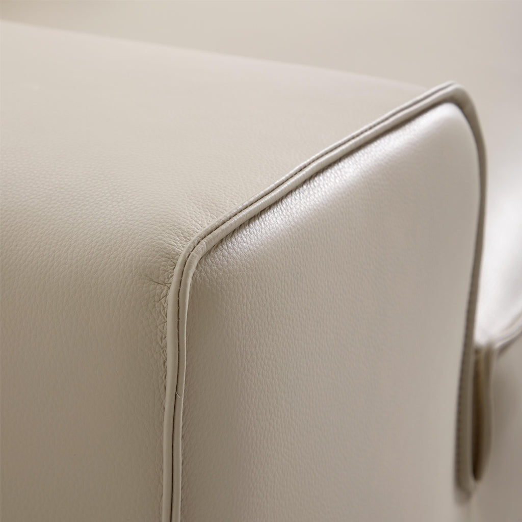 Domus Modular Black Leather Sofa