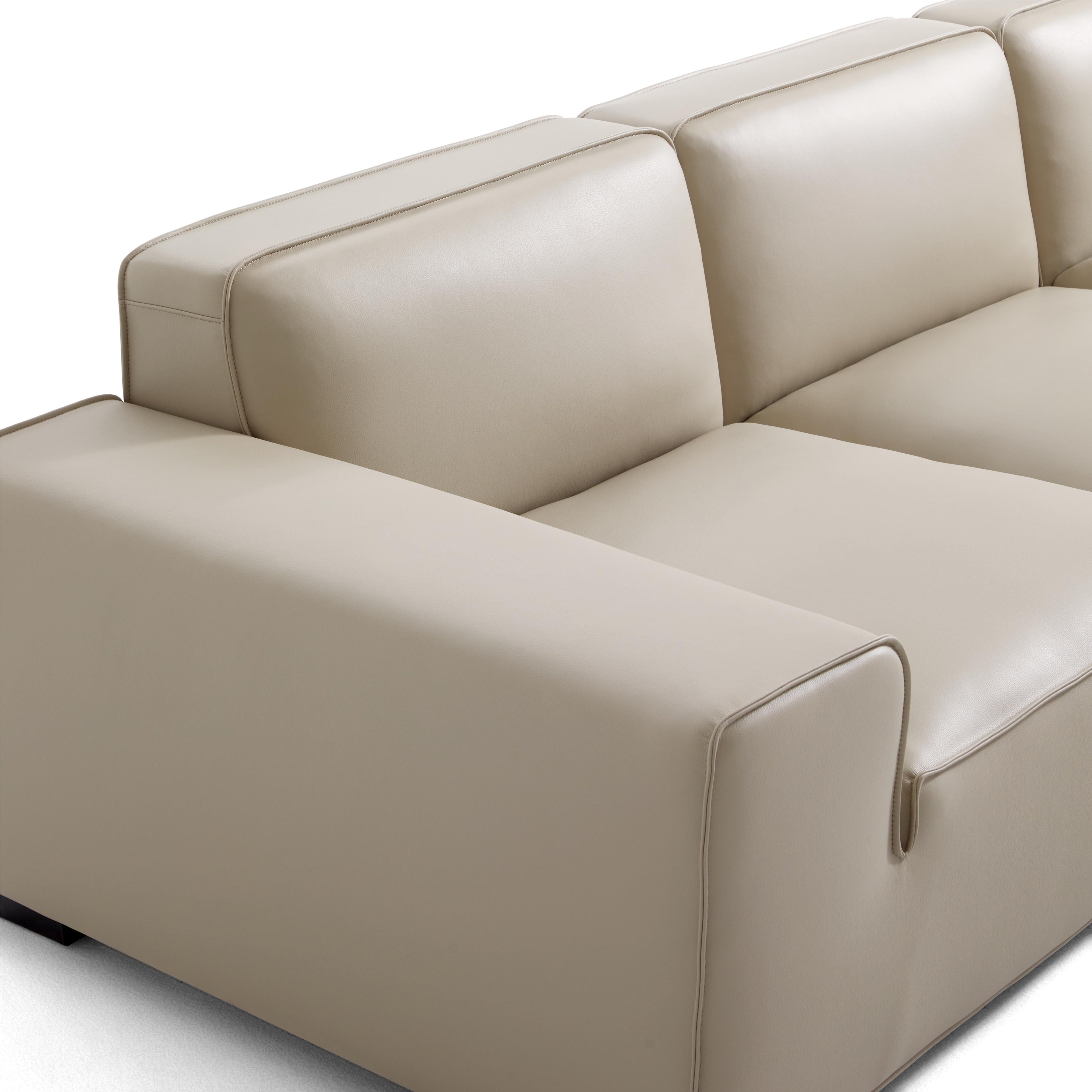 Domus Modular Black Leather Sofa Set