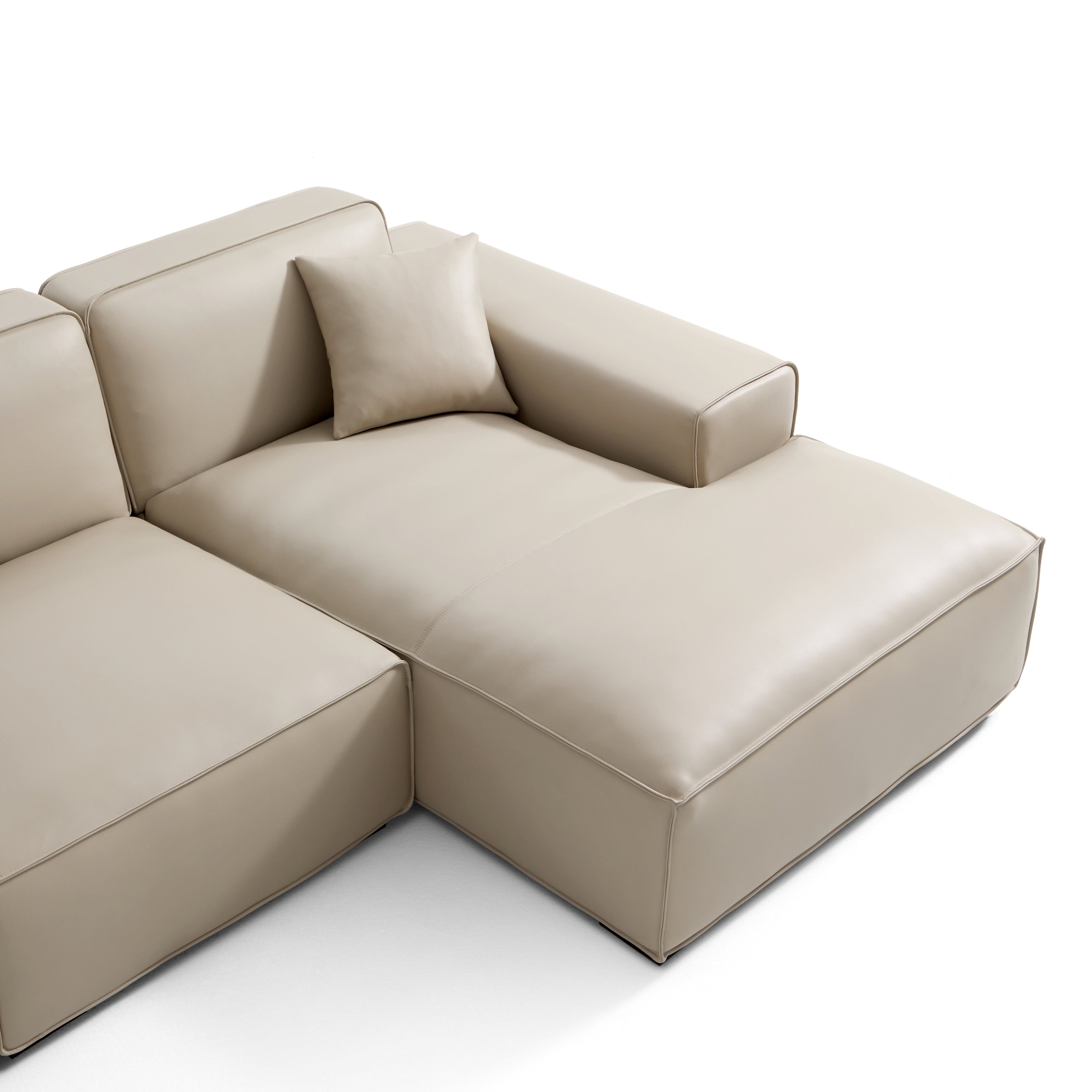 Domus Modular Black Leather Sectional Sofa