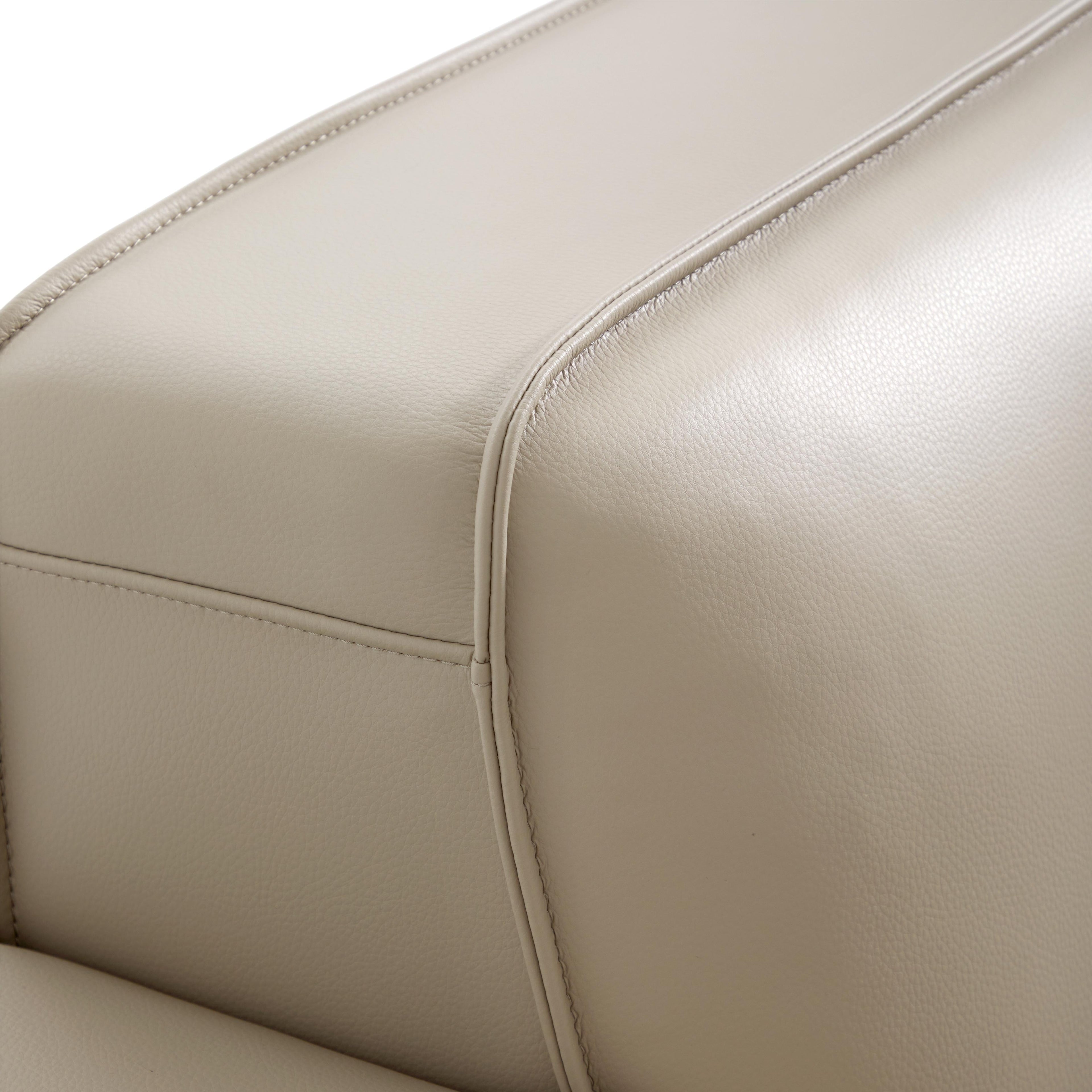 Domus Modular Beige Leather U-Shaped Sectional
