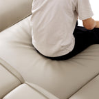 Domus Modular Khaki Leather U-Shaped Sectional Sofa