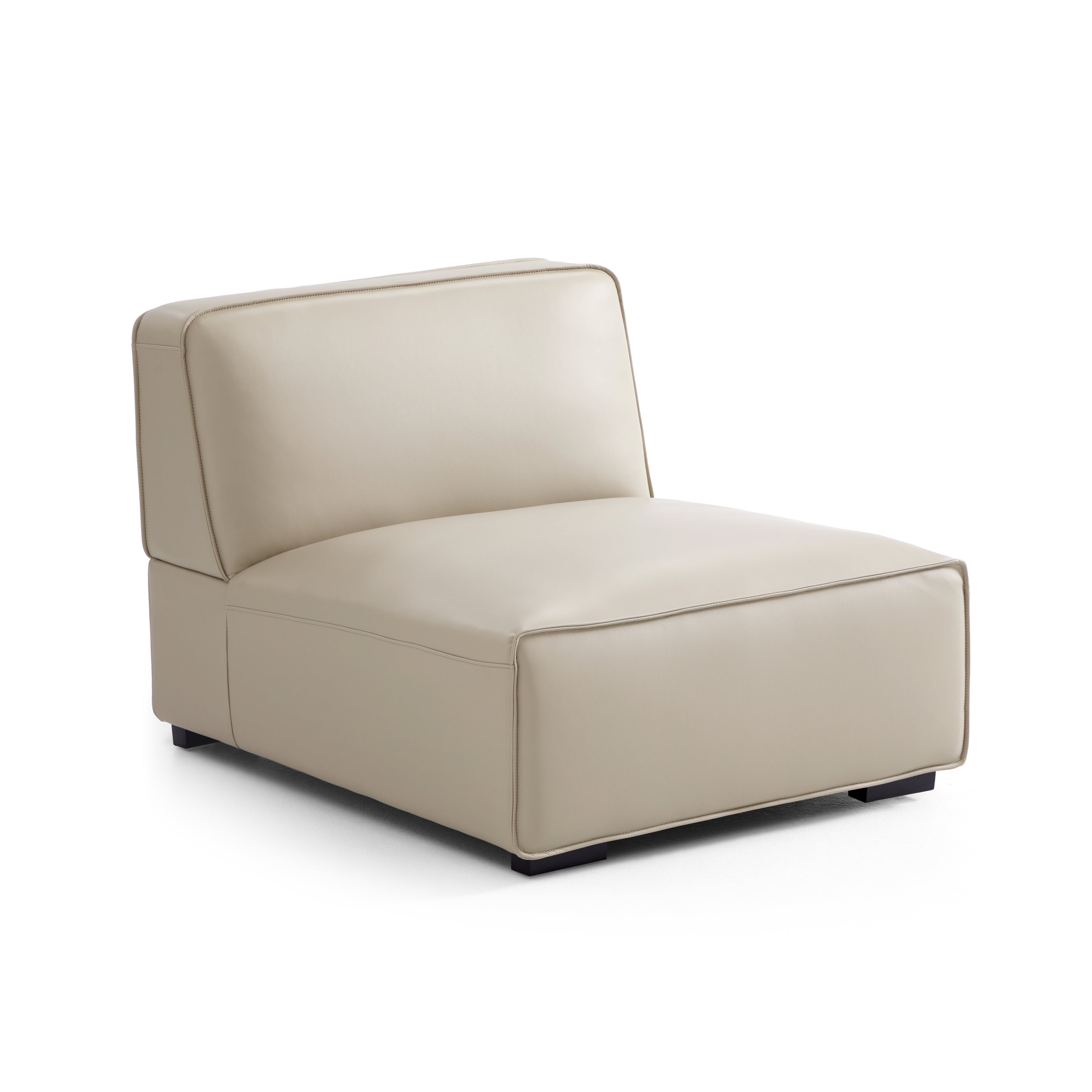 Domus Modular Beige Leather L-Shaped Sectional