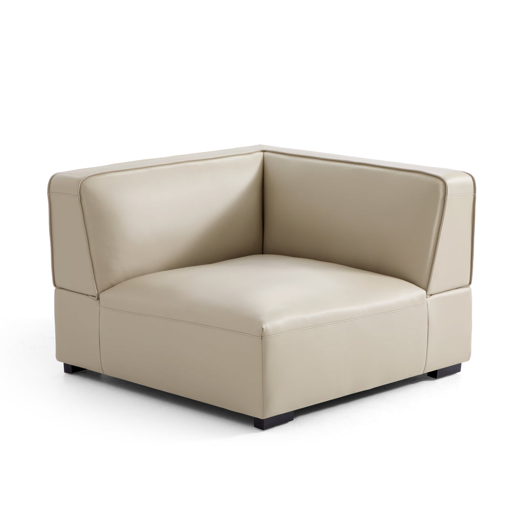 Domus Modular Brown Leather L-Shaped Sectional