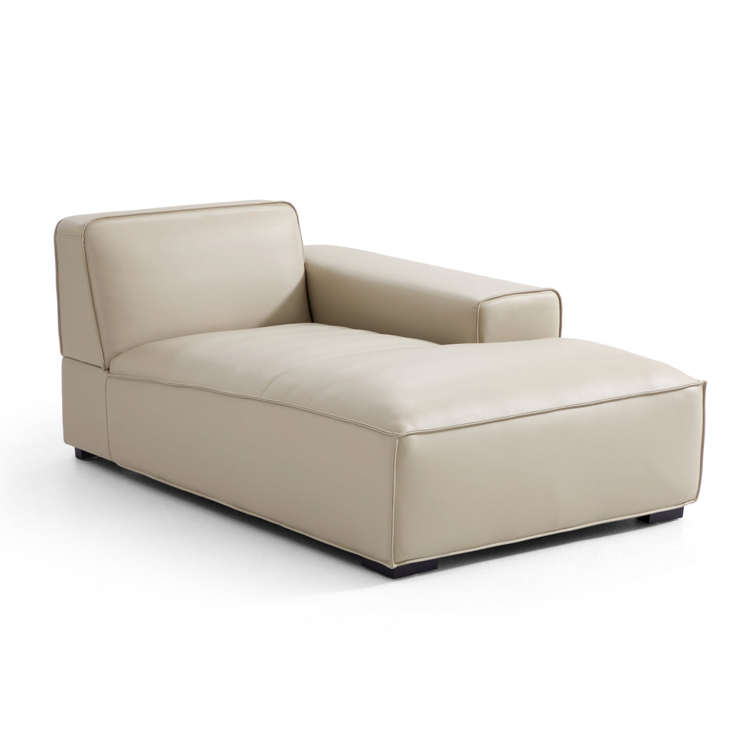 Domus Modular Beige Leather Sectional Sofa