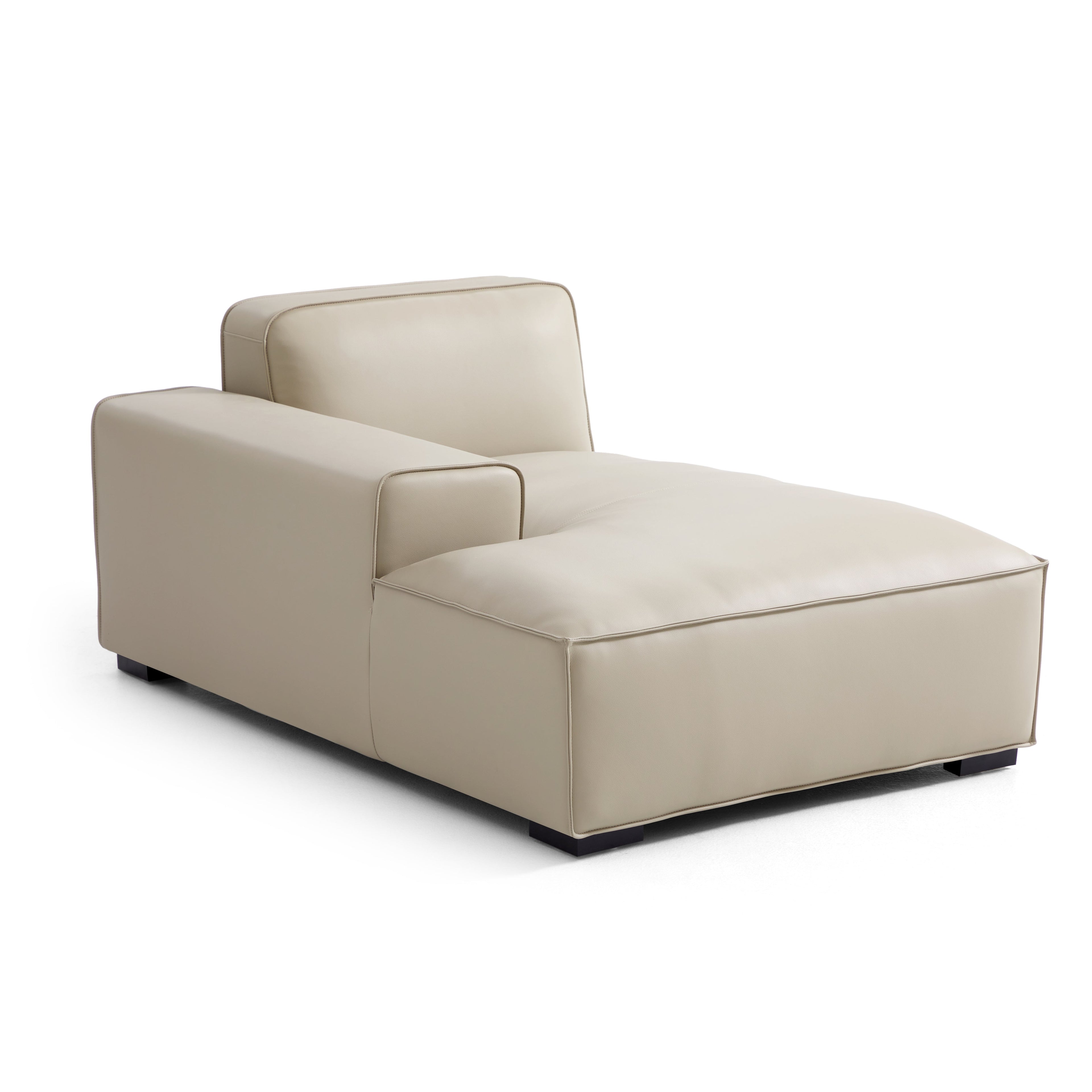 Domus Modular Beige Leather U-Shaped Sectional