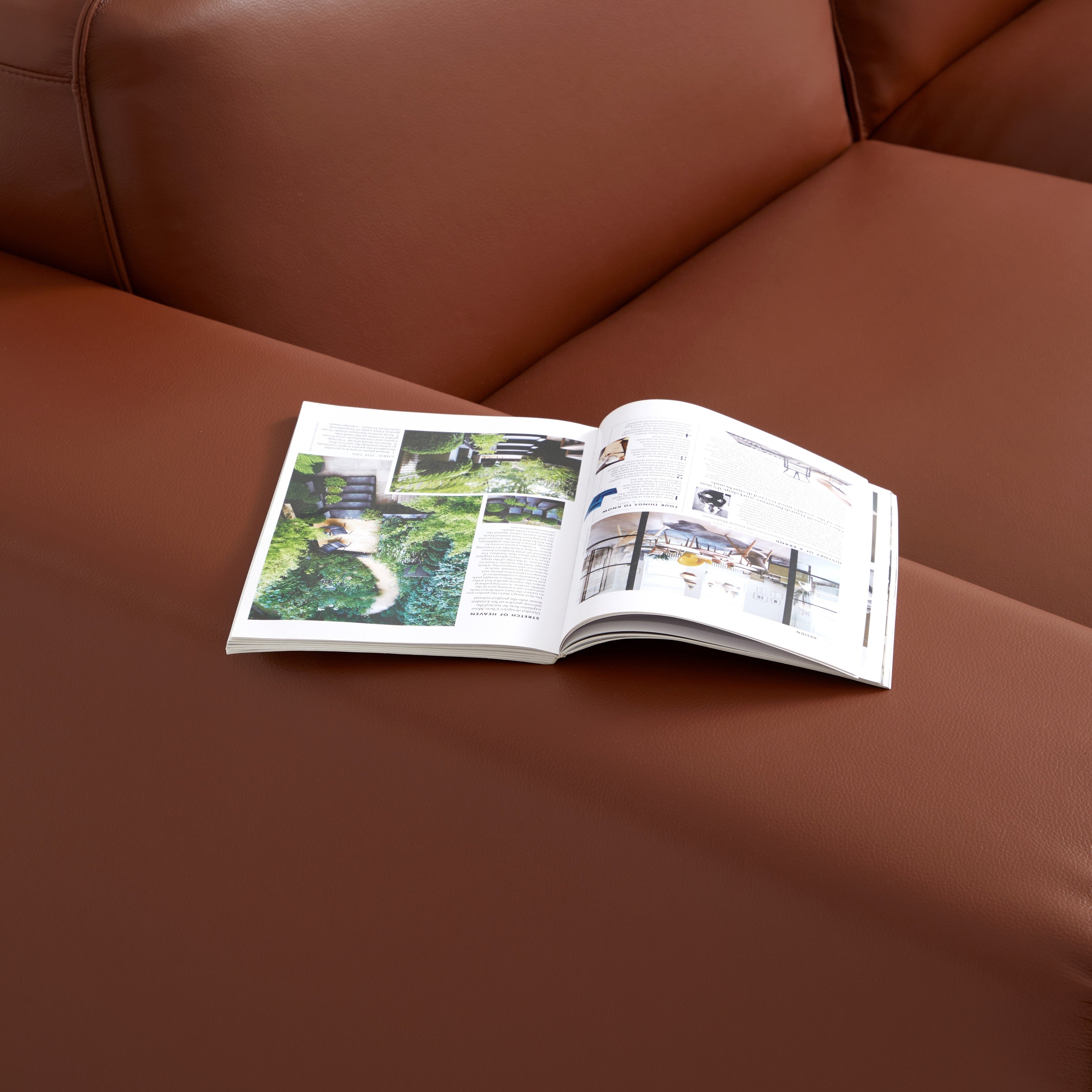 Domus Modular Beige Leather L-Shaped Sectional