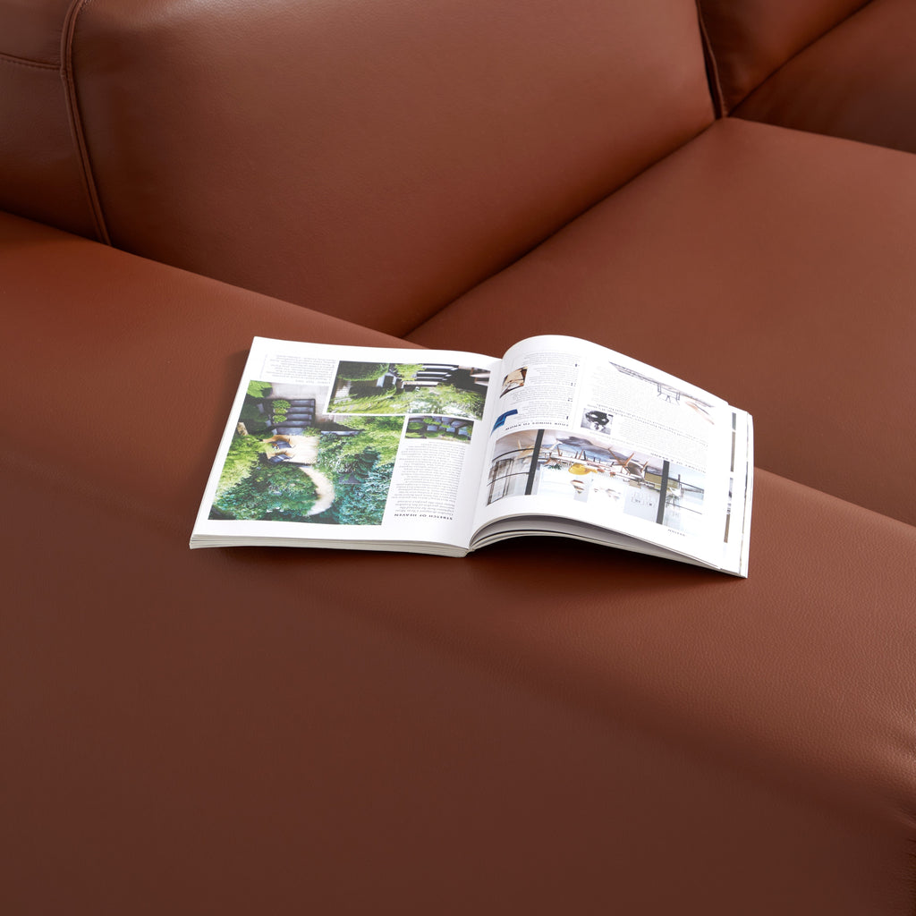 Domus Modular Brown Leather L-Shaped Sectional