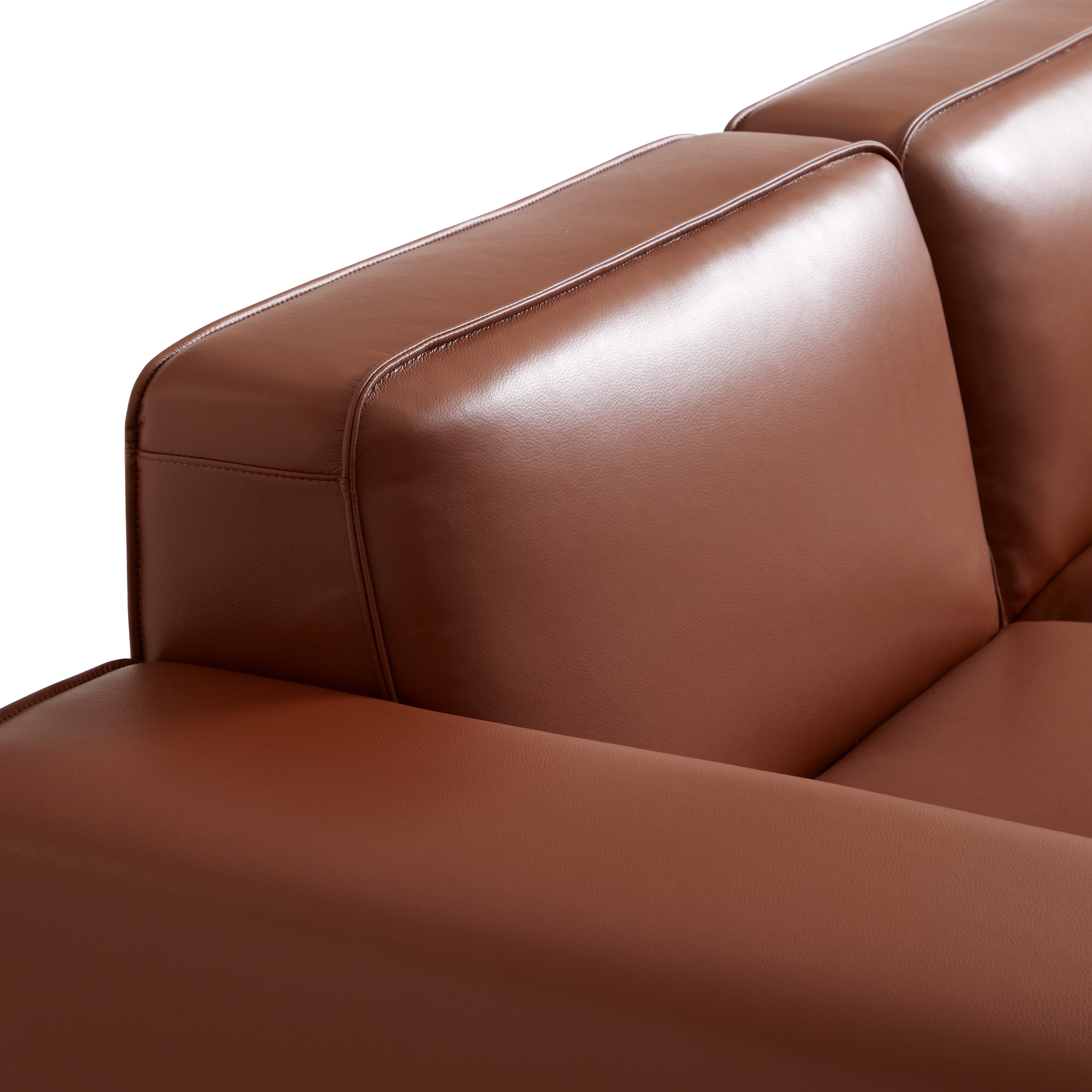 Domus Modular Black Leather L-Shaped Sectional