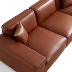 Domus Modular Brown Leather Sofa