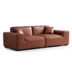 Domus Modular Brown Leather Sofa