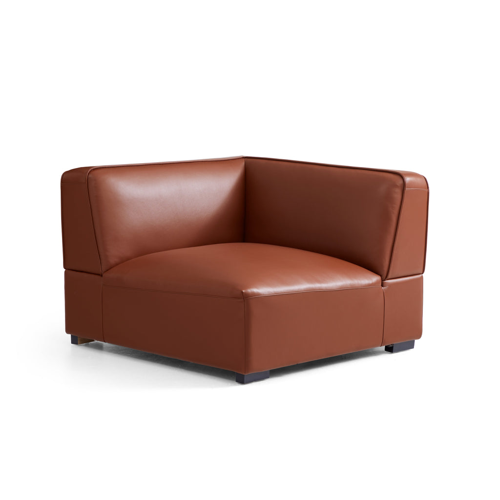 Domus Modular Brown Leather U-Shaped Sectional