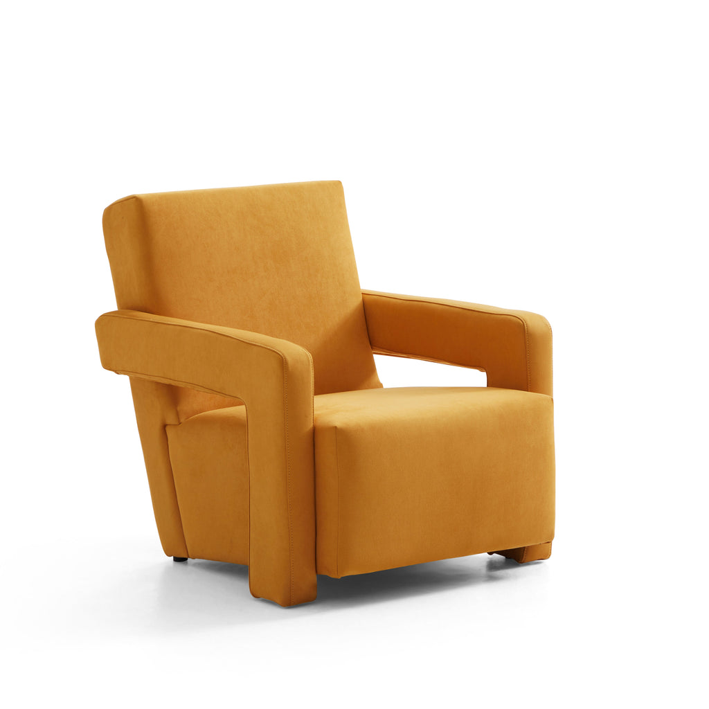 Fauteuil Utrecht en tissu mat Nova Lemon