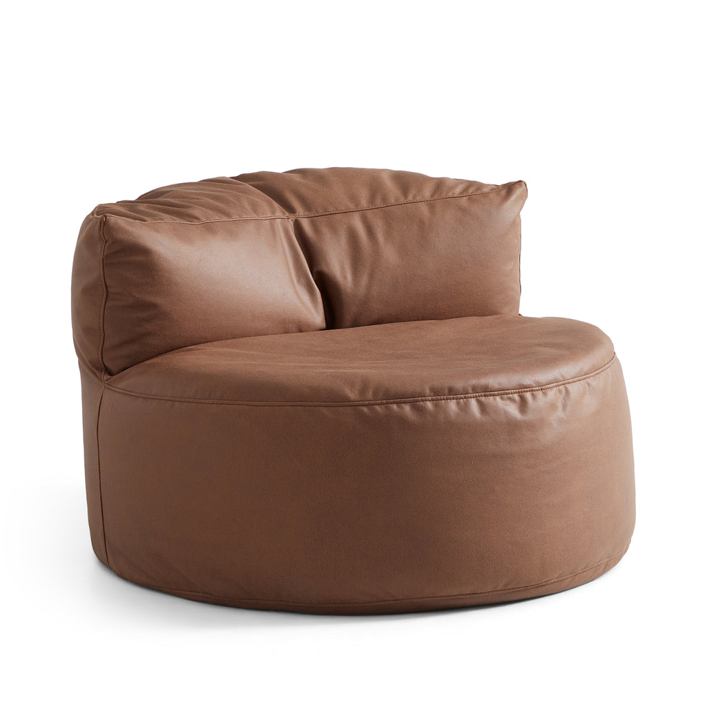 Eclipse lounge Leathaire Dark Gray Beanbag With Ottoman