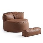 Eclipse lounge Leathaire Dark Gray Beanbag With Ottoman