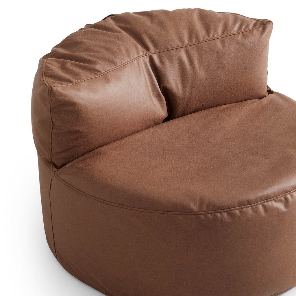 Eclipse lounge Leathaire Dark Gray Beanbag With Ottoman
