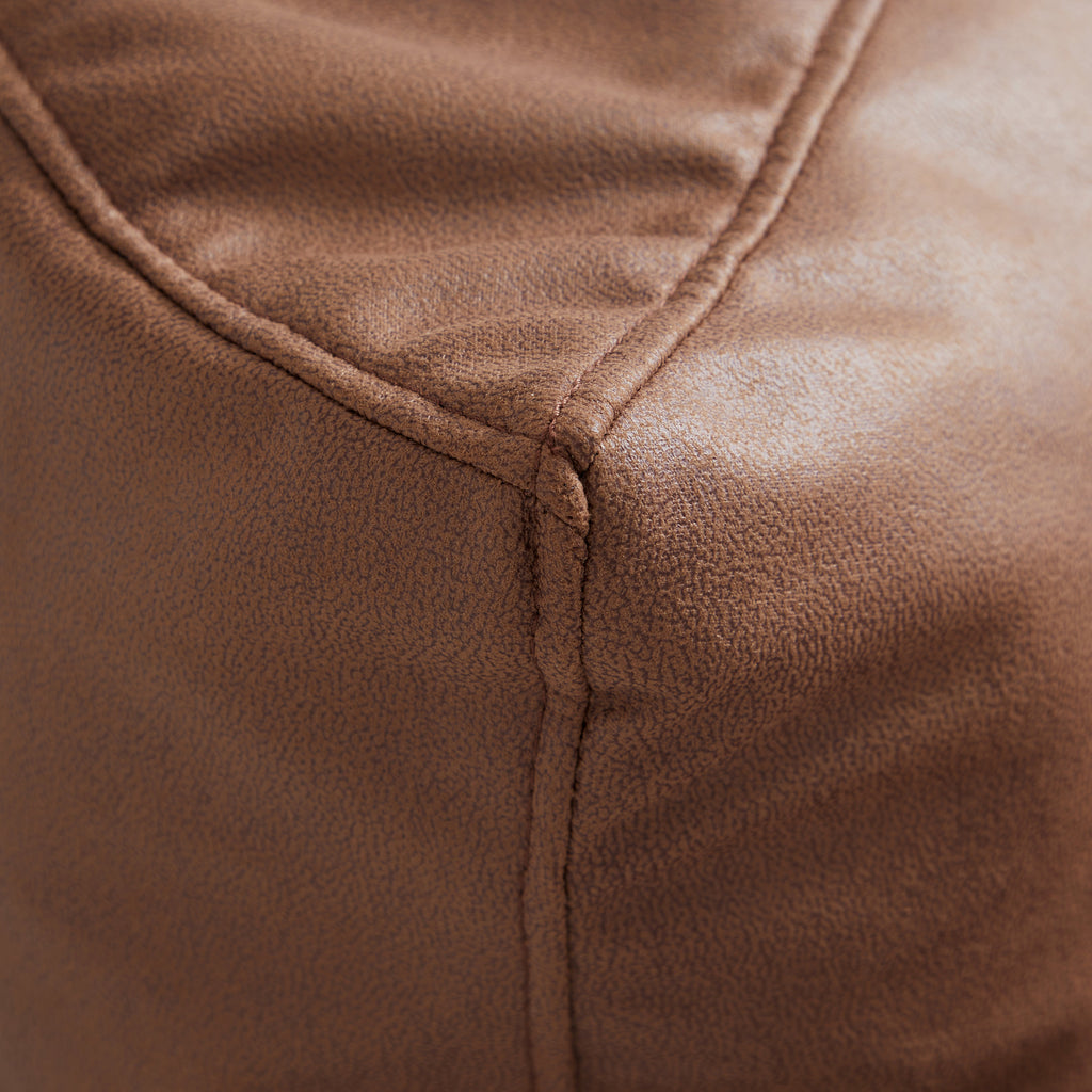 Eclipse lounge Leathaire Brown Beanbag With Ottoman