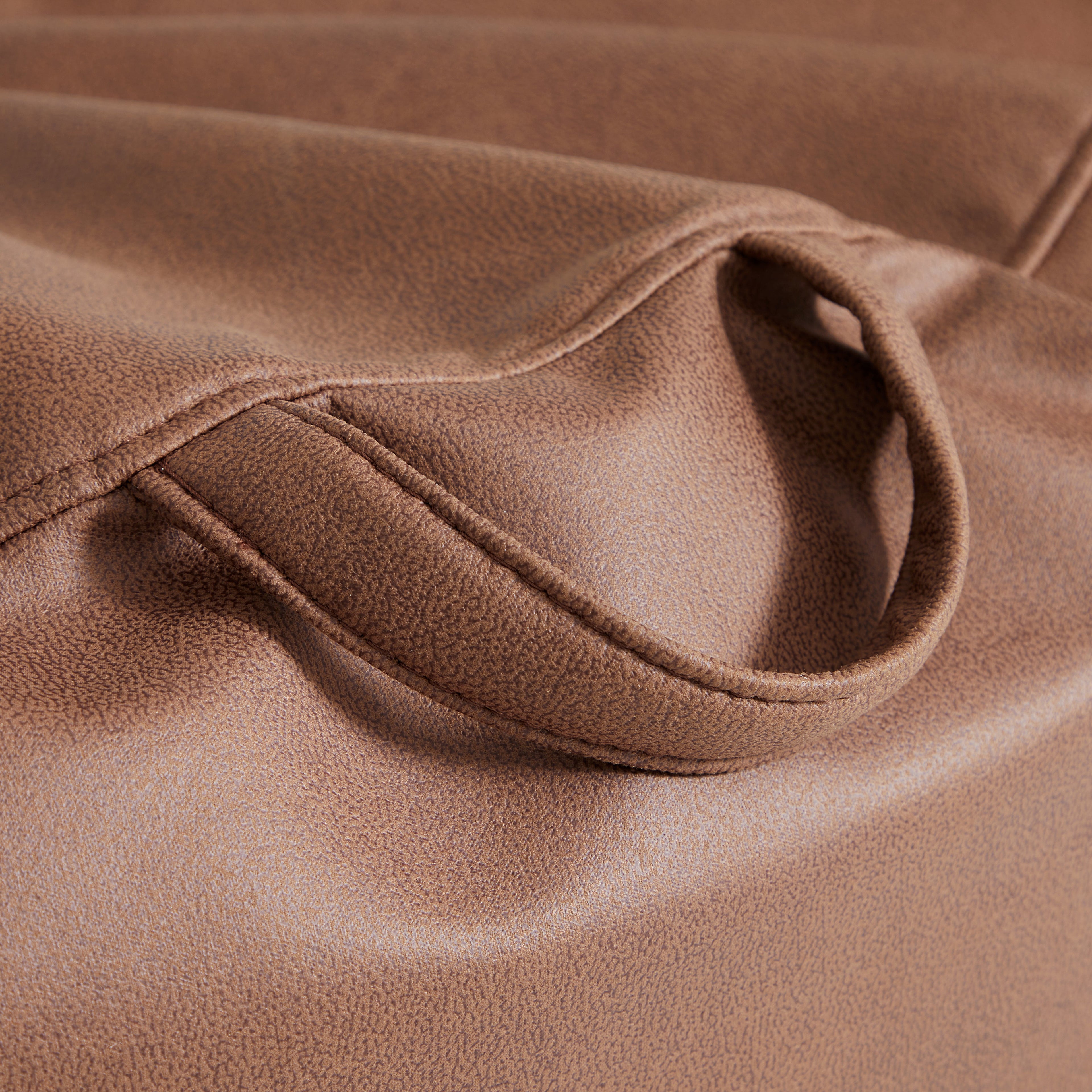 Eclipse lounge Leathaire Brown Beanbag With Ottoman