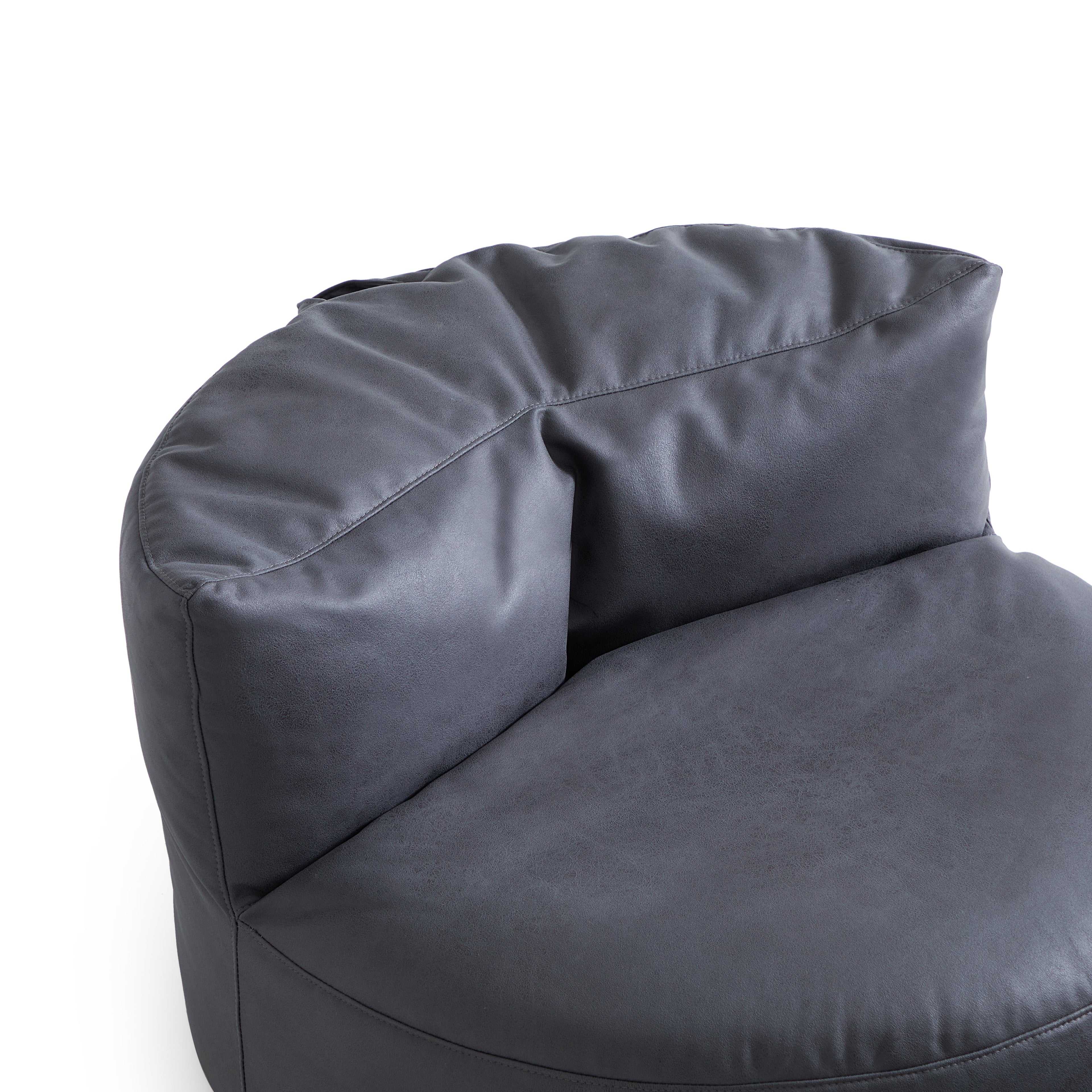 Eclipse lounge Leathaire Dark Gray Beanbag With Ottoman