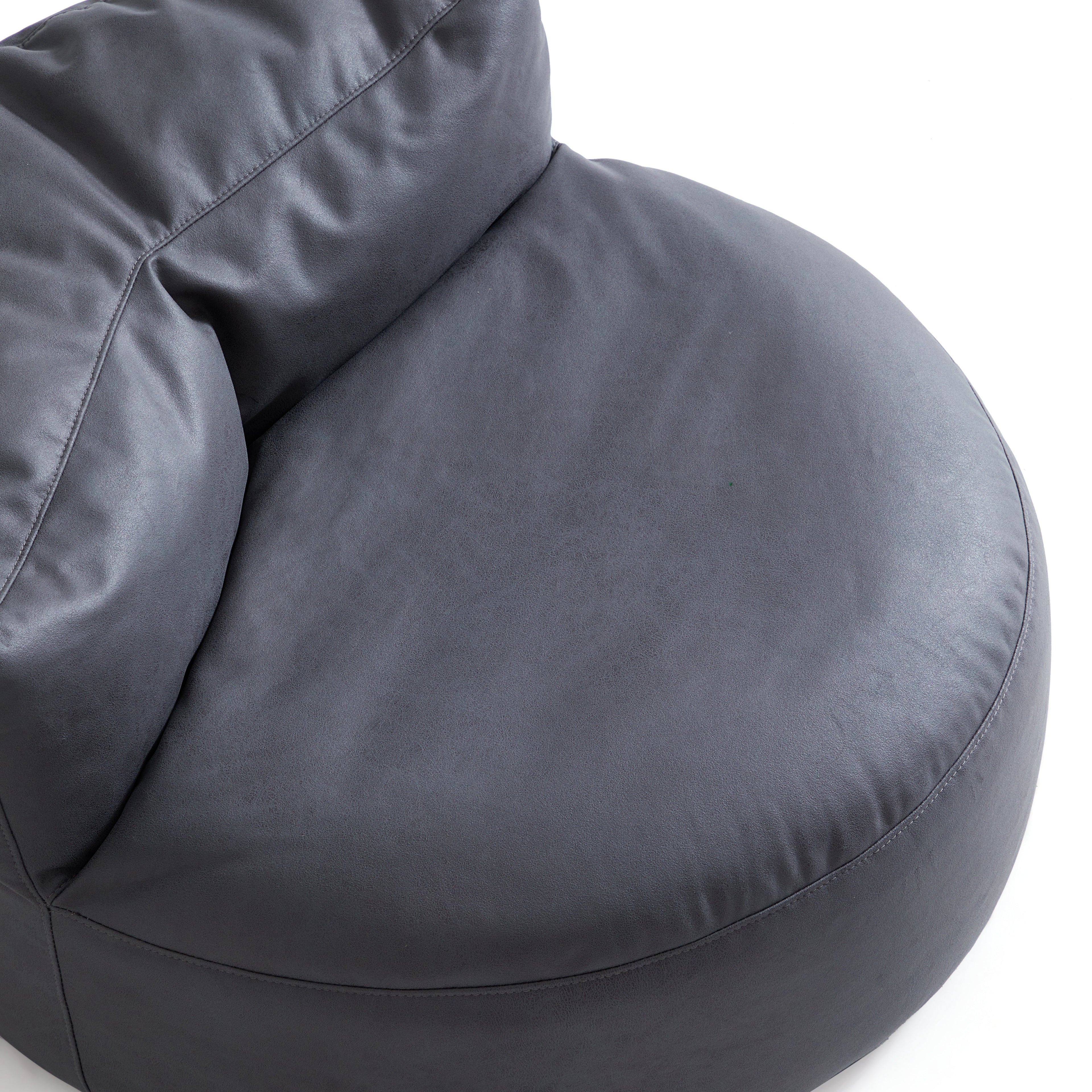 Eclipse lounge Leathaire Dark Gray Beanbag With Ottoman
