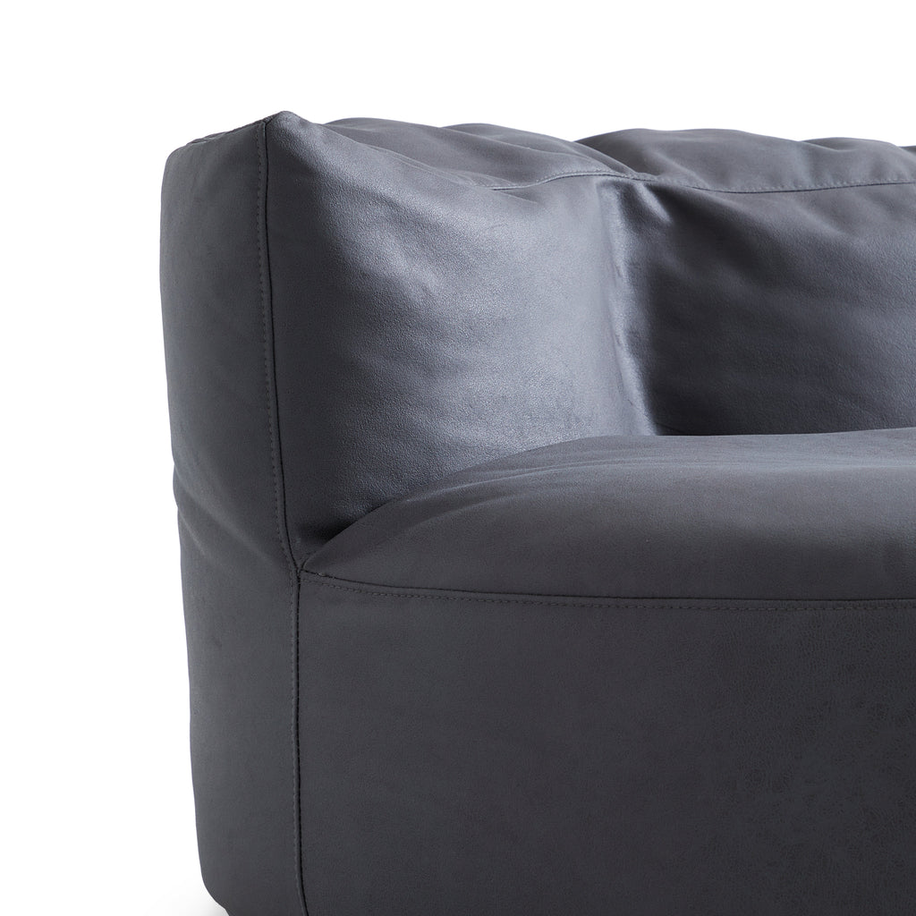 Eclipse lounge Leathaire Dark Gray Beanbag With Ottoman