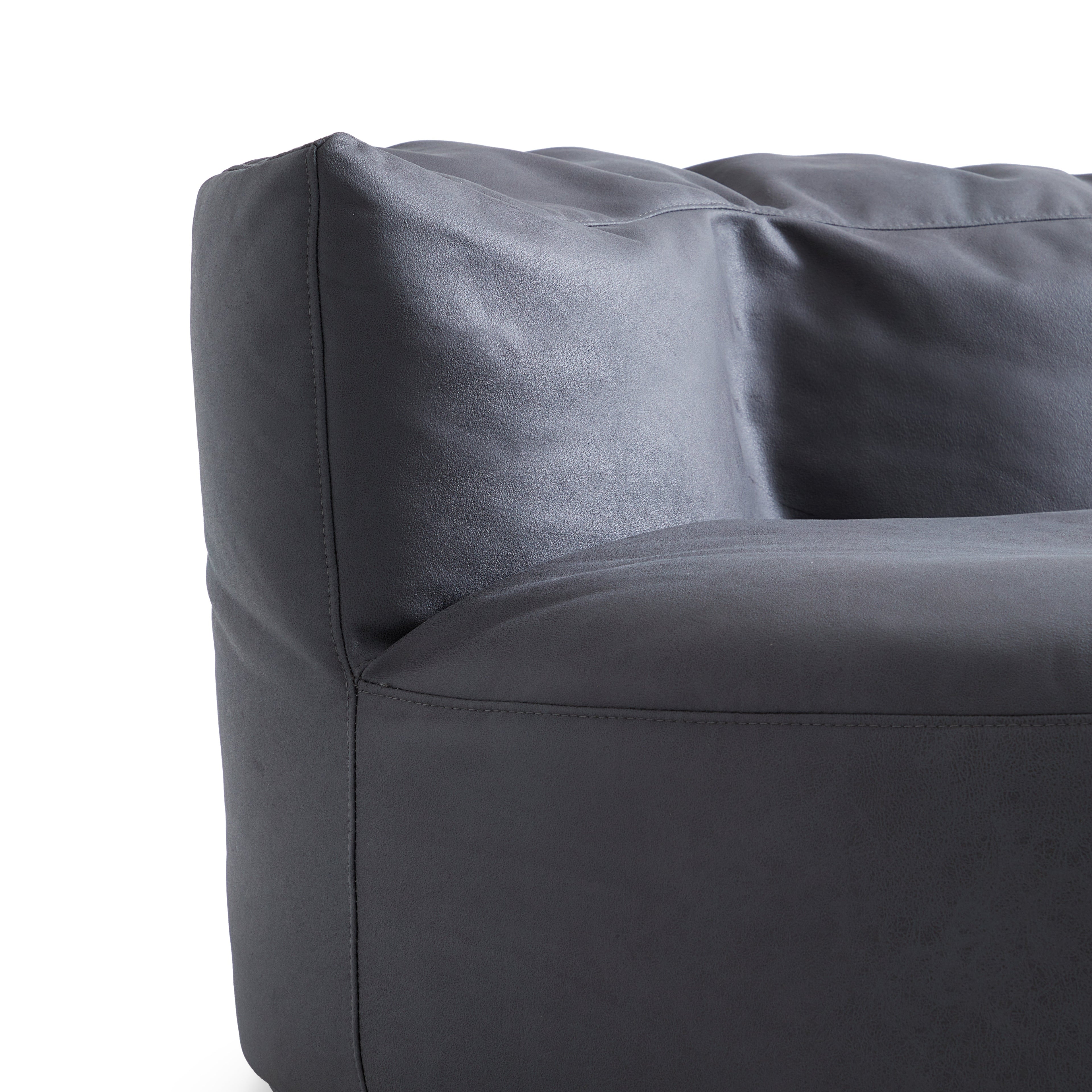 Eclipse lounge Leathaire Dark Gray Beanbag With Ottoman