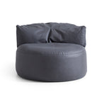 Eclipse lounge Leathaire Dark Gray Beanbag With Ottoman