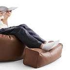 Eclipse lounge Leathaire Dark Gray Beanbag With Ottoman