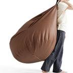 Eclipse lounge Leathaire Brown Beanbag With Ottoman