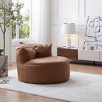 Eclipse lounge Leathaire Dark Gray Beanbag With Ottoman